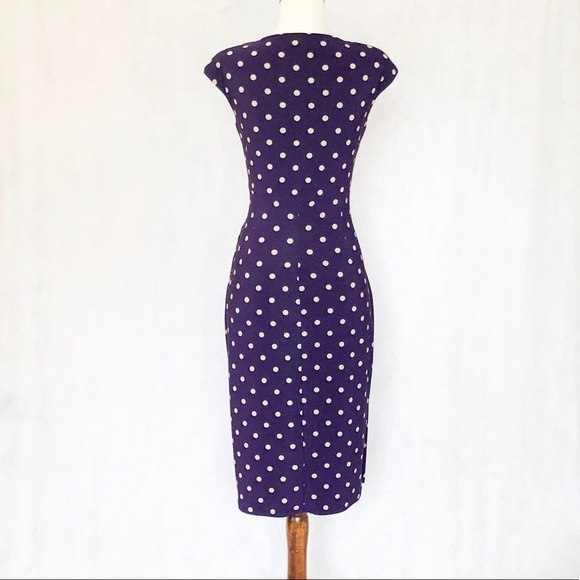 Lauren Ralph Lauren Side Ruched Polka Dot Dress - Picture 5 of 8